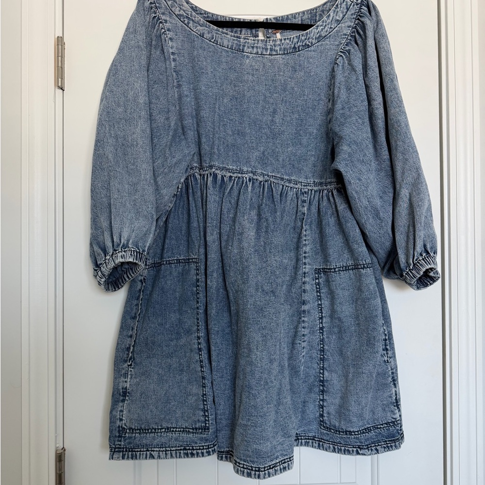 Free People Denim Blue Mini Dress